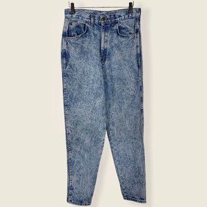 Vintage 80s Chic Blue Acid Wash High Rise Mom Jeans 12